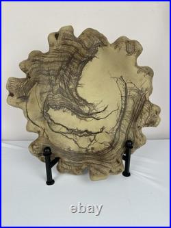 Vintage Studio Pottery Horsehair Raku Art Bowl Freeform Sculptural Centerpiece