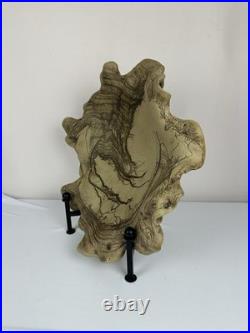 Vintage Studio Pottery Horsehair Raku Art Bowl Freeform Sculptural Centerpiece