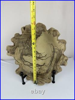 Vintage Studio Pottery Horsehair Raku Art Bowl Freeform Sculptural Centerpiece