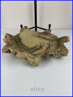 Vintage Studio Pottery Horsehair Raku Art Bowl Freeform Sculptural Centerpiece