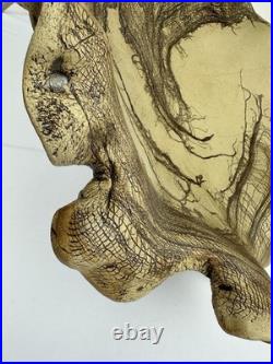 Vintage Studio Pottery Horsehair Raku Art Bowl Freeform Sculptural Centerpiece