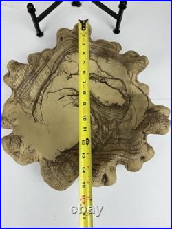Vintage Studio Pottery Horsehair Raku Art Bowl Freeform Sculptural Centerpiece