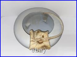 Vintage Studio Pottery Sculptural Bowl Applied Leaf Organic Modern Signed Art