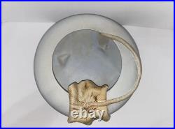 Vintage Studio Pottery Sculptural Bowl Applied Leaf Organic Modern Signed Art