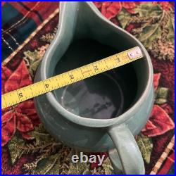 Vintage Studio Pottery Serving Bowl Signed BB Blue-Green Glaze Hand Thrown