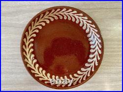 Vintage Swedish Studio Pottery Stoneware Bowl Fern Sgraffito Made Sweden 20