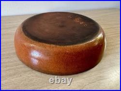 Vintage Swedish Studio Pottery Stoneware Bowl Fern Sgraffito Made Sweden 20