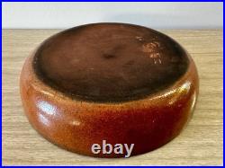 Vintage Swedish Studio Pottery Stoneware Bowl Fern Sgraffito Made Sweden 20