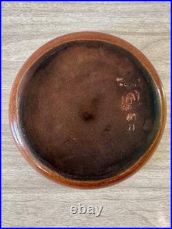 Vintage Swedish Studio Pottery Stoneware Bowl Fern Sgraffito Made Sweden 20