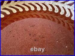 Vintage Swedish Studio Pottery Stoneware Bowl Fern Sgraffito Made Sweden 20