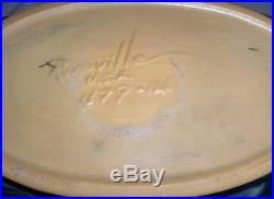 Vintage Teal Blue Roseville Pottery Zephyr Lily Centerpiece Bowl 479-14 C1946
