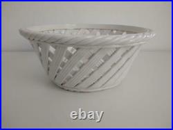 Vintage Tiffany & Co Weaved Round Porcelain Basket/Bowl 11 Made in Italy