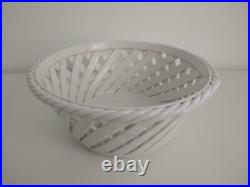 Vintage Tiffany & Co Weaved Round Porcelain Basket/Bowl 11 Made in Italy