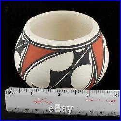 Vintage Tigua Indian Pueblo Irene Native American Pottery Bowl Mouth Teeth