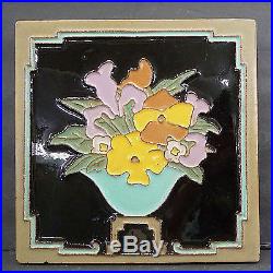 Vintage Tile-Bowl of Flowers-Claycraft Franklin AET Wheeling Flint