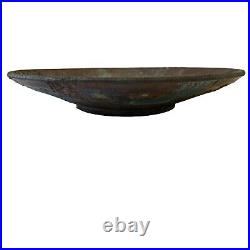 Vintage Tony Evans Raku Pottery Bowl Signed #238 Metallic Copper & Verdigris