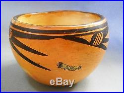 Vintage Tourist Bowl From The Hopi Villages & Genuine Indian Pottery Stickers