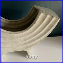 Vintage Toyo Ikebana Mid Century Modern Pottery Vase Sculpture Bowl Japan