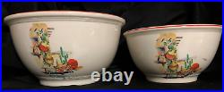 Vintage Two Hacienda Kitchen Kraft Bowls Homer Laughlin 10.5 8.5