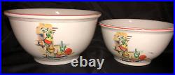 Vintage Two Hacienda Kitchen Kraft Bowls Homer Laughlin 10.5 8.5