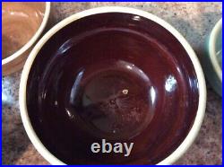 Vintage USA Pottery Mixing Nesting Bowls 5 Pc American Farmhouse Crock