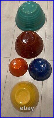Vintage USA Pottery Ringwear 5 Nesting Bowl Set