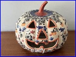 Vintage Unikat Kalich Polish Pottery Jack O Lantern Signed 11 x 10