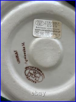 Vintage Unikat Kalich Polish Pottery Jack O Lantern Signed 11 x 10