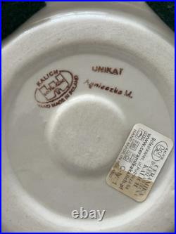 Vintage Unikat Kalich Polish Pottery Jack O Lantern Signed 11 x 10