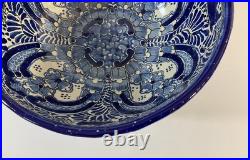 Vintage Uriarte Pottery Puebla Mexico Hand Crafted Bowl Bluebirds 11.5D EUC