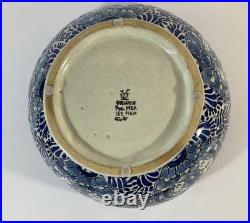 Vintage Uriarte Pottery Puebla Mexico Hand Crafted Bowl Bluebirds 11.5D EUC