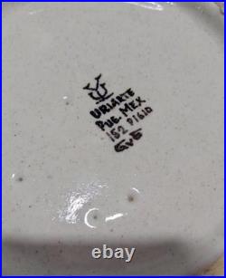 Vintage Uriarte Pottery Puebla Mexico Hand Crafted Bowl Bluebirds 11.5D EUC