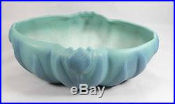 Vintage VAN BRIGGLE Art Pottery Tulip Bowl / Vase Turquoise Blue Excellent