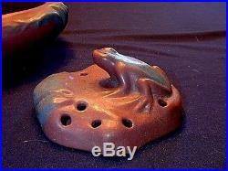 Vintage Van Briggle Art Pottery Mulberry Bowl With Flower Frog