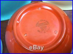 Vintage Vernon Kilns 5 Nested Mixing Bowls USA Early California Vernonware