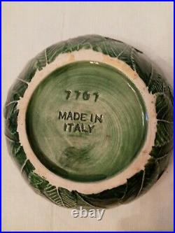Vintage Vietri Foglia Leaf Majolica CERAMICHE LEONARDO Platter & Bowls Set