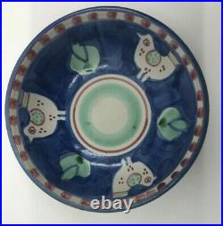 Vintage Vietri Solimene Campagna Blue Chicken 5.5 Cereal Bowls Set of 6 Italy