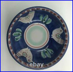 Vintage Vietri Solimene Campagna Blue Chicken 5.5 Cereal Bowls Set of 6 Italy