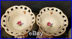 Vintage Von Schierholz Porcelain Set of 2 Bowls withGold Trim and Cherubs 8 tall
