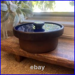 Vintage WELLFLEET Pottery CASSEROLE & LID Colbult Blue