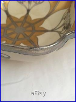 Vintage W A Pickard Hand Painted Aura Argenta Linear Bowl