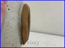 Vintage Walker Studio Pottery Ceramic Bowl Geometric Carved Earth Tone Glaze 10