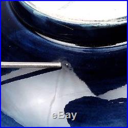 Vintage Walter Moorcroft Pottery 8 Clematis Bowl 2 Tone Blue W Initials PT