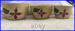Vintage Watt Pottery Starflower Pattern Nesting Mixing Bowls Set of 3