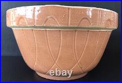 Vintage Watt Pottery Yelloware Mixing Bowls #10 Loops Pumpkin Circa 1940