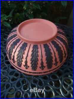 Vintage Wedgwood Large Teracotta / Pink And Black Jasperware Bowl C1957
