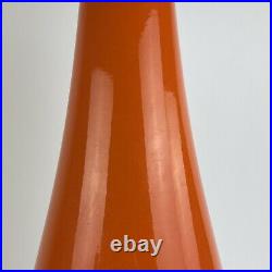 Vintage West German Floor Vase 554/60 Orange Red Cream Glaze Mid-Century Design