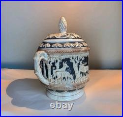 Vintage West German Salt-Glazed Stoneware Lidded Punch Bowl / Tureen