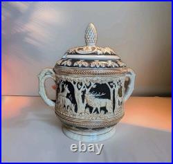 Vintage West German Salt-Glazed Stoneware Lidded Punch Bowl / Tureen