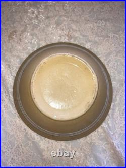 Vintage White Banded yellowware mixing bowl 9.5 earthenware/stoneware pottery